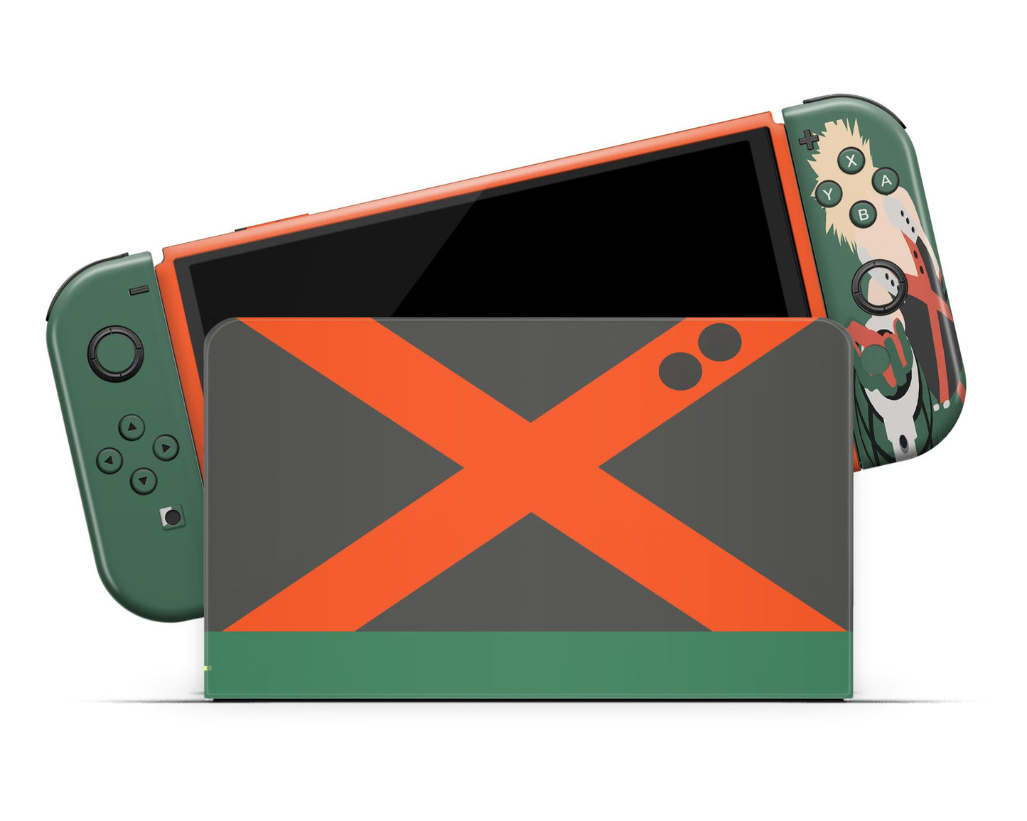 Anime Town Creations Nintendo Switch OLED Katsuki Bakugo Minimalist Vinyl only Skins - Anime My Hero Academia Switch OLED Skin
