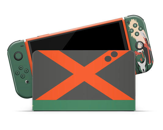 Anime Town Creations Nintendo Switch OLED Katsuki Bakugo Minimalist Vinyl only Skins - Anime My Hero Academia Switch OLED Skin