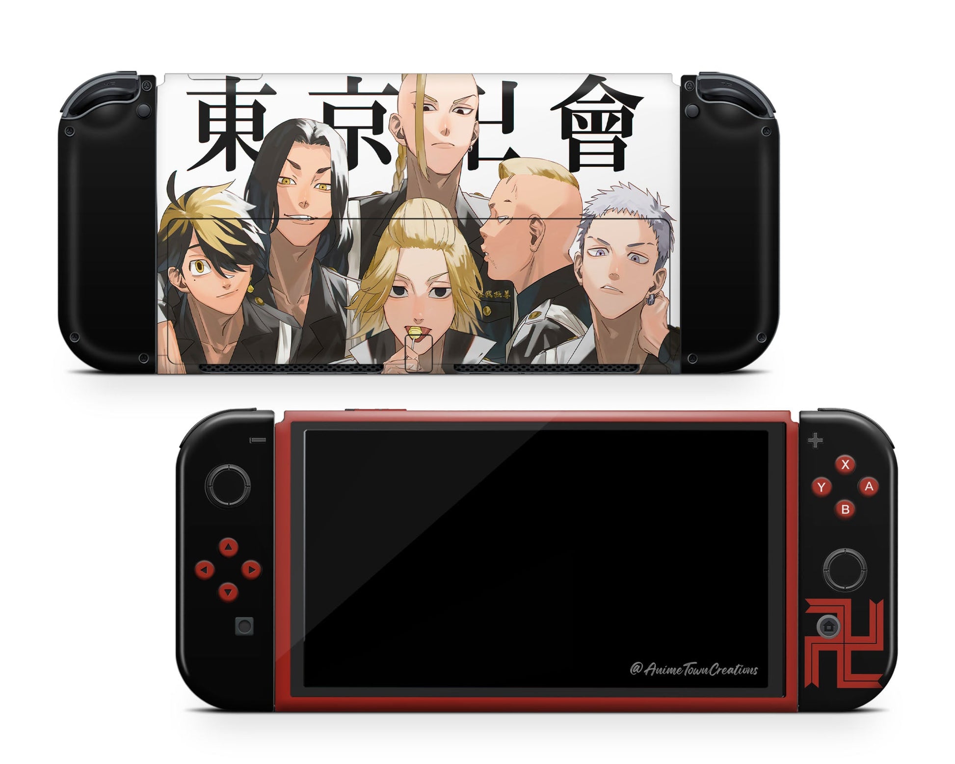 Anime Town Creations Nintendo Switch OLED Tokyo Revengers Vinyl +Tempered Glass Skins - Anime  Switch OLED Skin