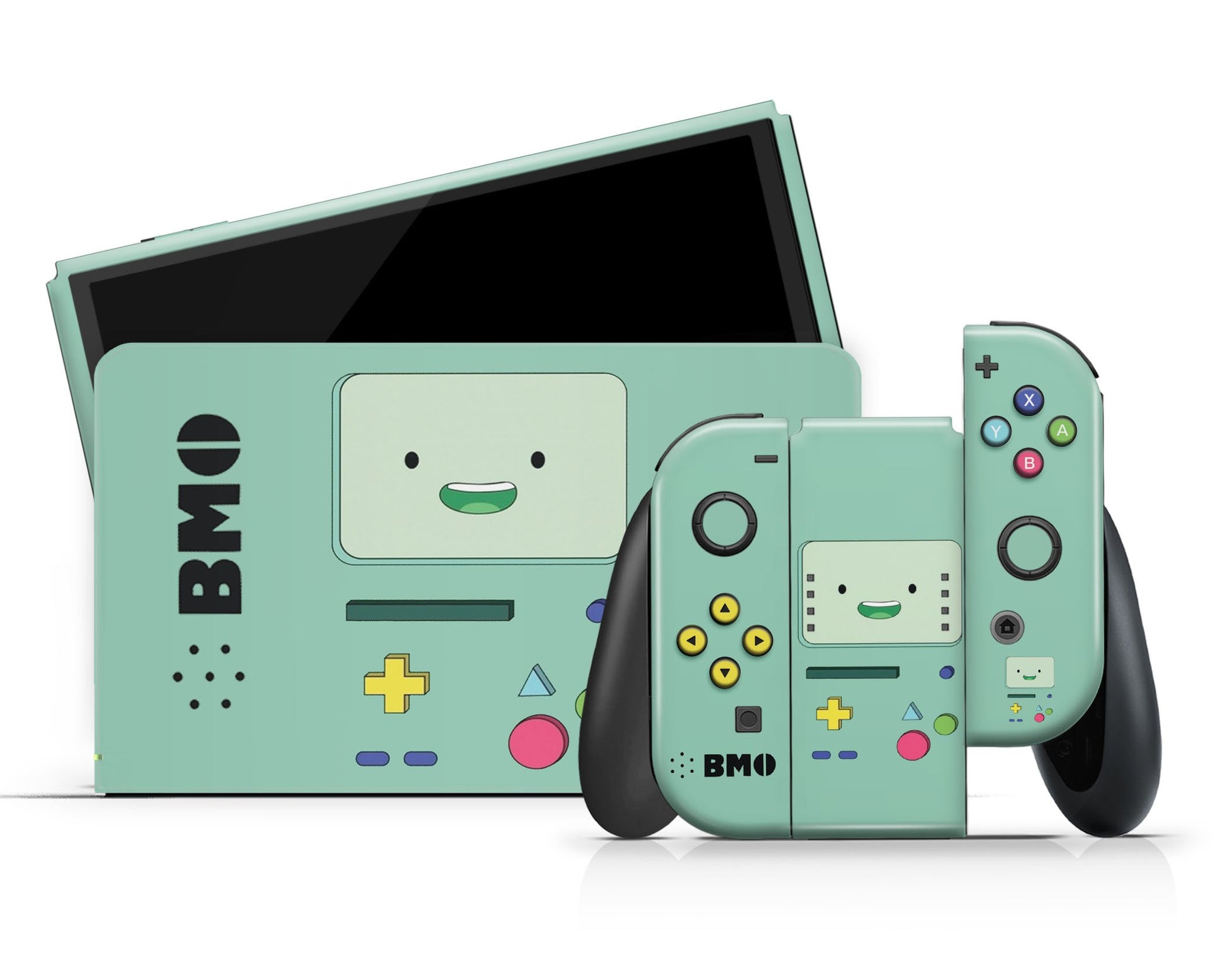 Anime Town Creations Nintendo Switch OLED Adventure Time Beemo Vinyl +Tempered Glass Skins - Anime Adventure Time Switch OLED Skin