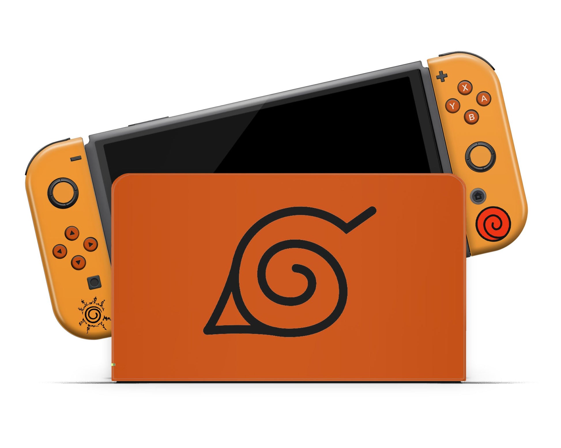 Anime Town Creations Nintendo Switch OLED Naruto Minimalist Orange Vinyl only Skins - Anime Naruto Switch OLED Skin