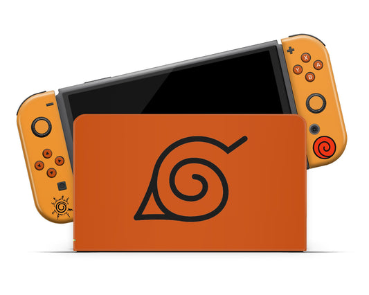 Anime Town Creations Nintendo Switch OLED Naruto Minimalist Orange Vinyl only Skins - Anime Naruto Switch OLED Skin