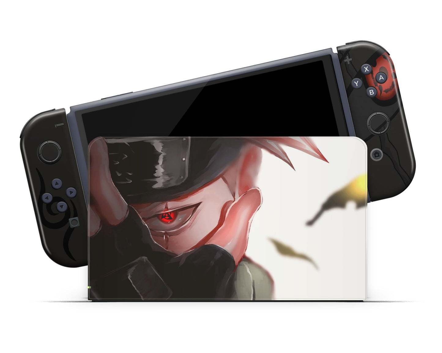 Anime Town Creations Nintendo Switch OLED Kakashi Sharingan Dark Vinyl only Skins - Anime Naruto Switch OLED Skin