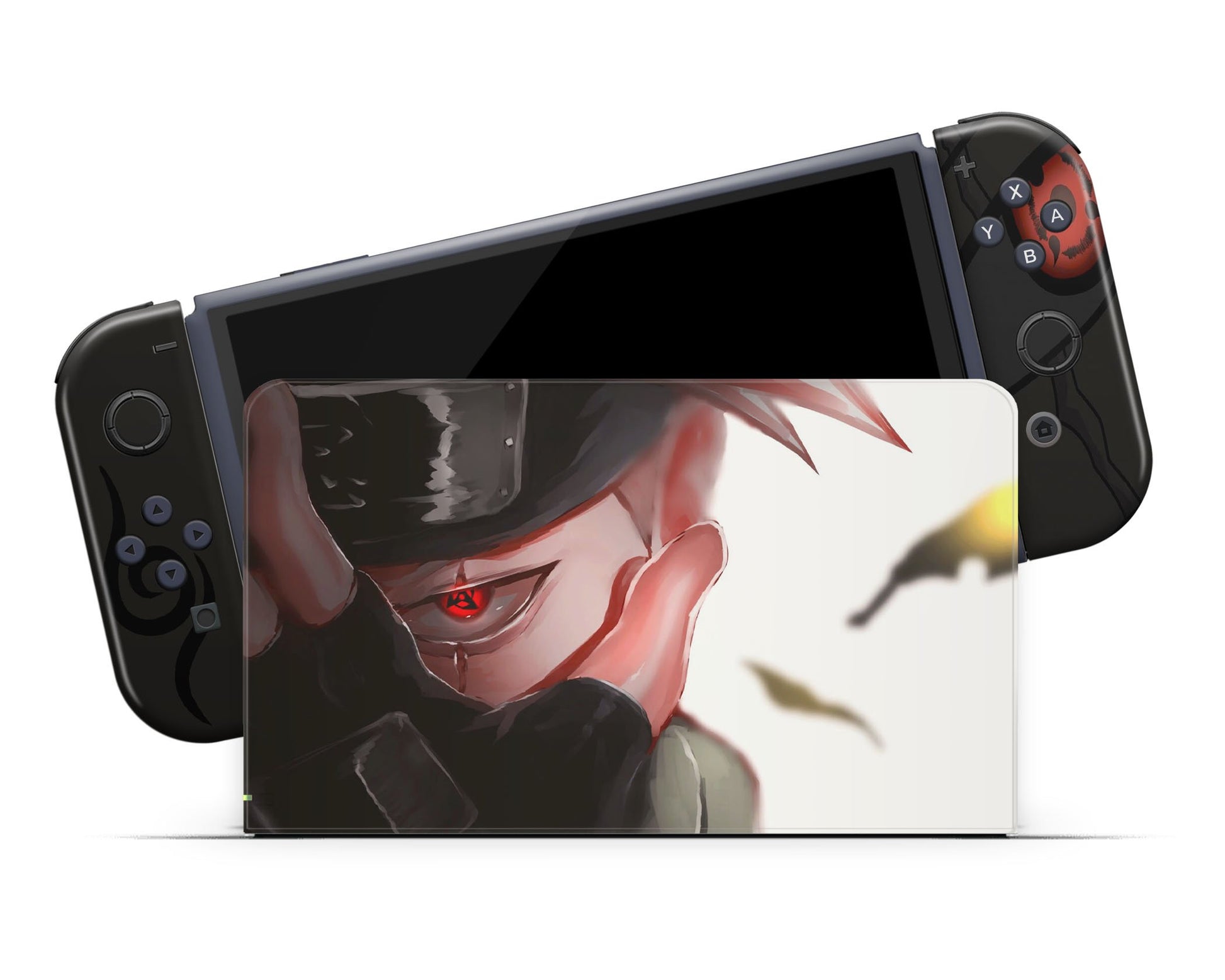 Anime Town Creations Nintendo Switch OLED Kakashi Sharingan Dark Vinyl only Skins - Anime Naruto Switch OLED Skin