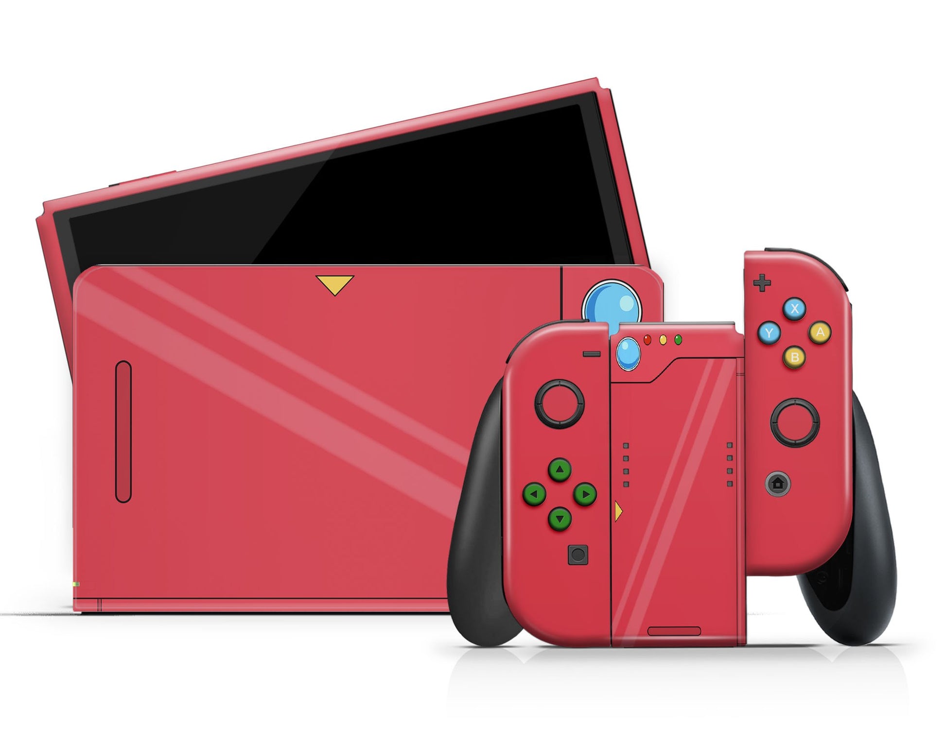 Anime Town Creations Nintendo Switch OLED Pokedex Vinyl +Tempered Glass Skins - Anime Pokemon Switch OLED Skin