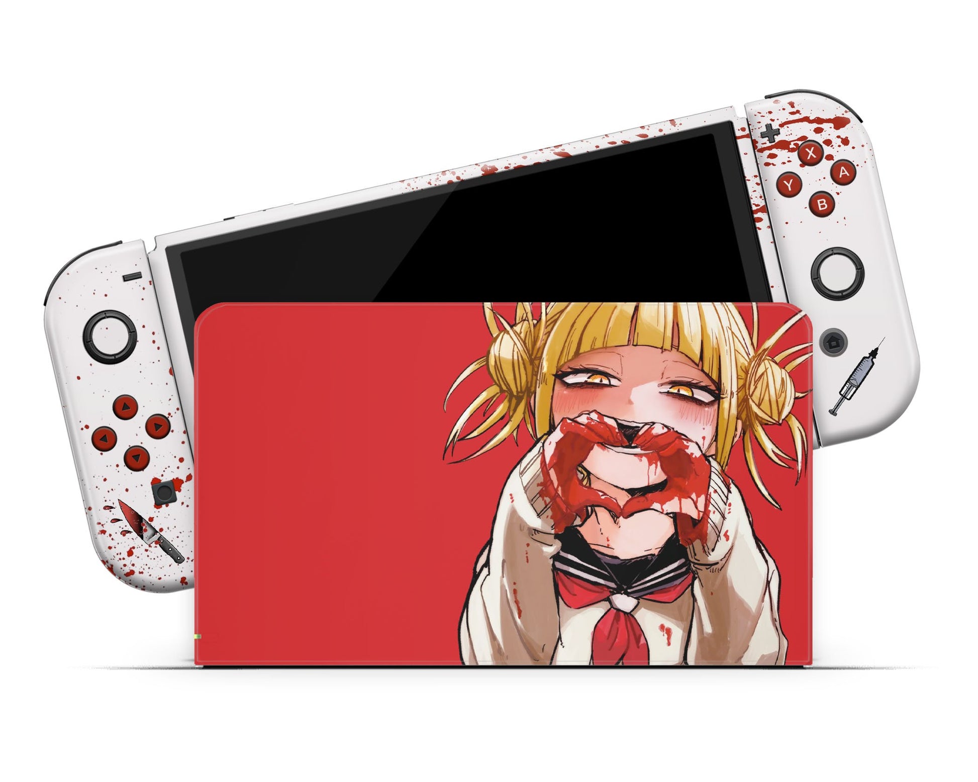 Anime Town Creations Nintendo Switch OLED My Hero Academia Himiko Toga Red Vinyl only Skins - Anime 18+ Switch OLED Skin