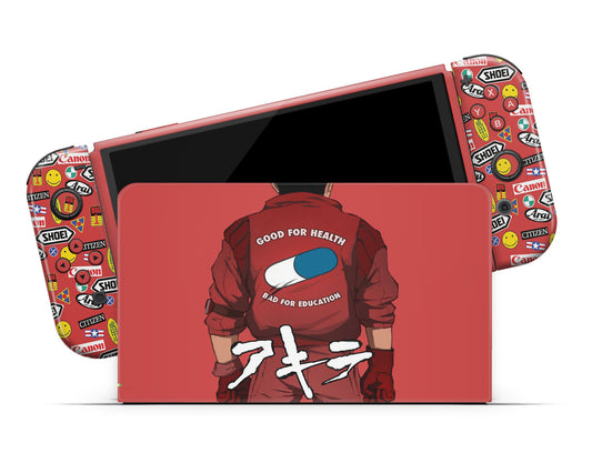 Anime Town Creations Nintendo Switch OLED Akira Classic Biker Vinyl only Skins - Anime My Hero Academia Switch OLED Skin