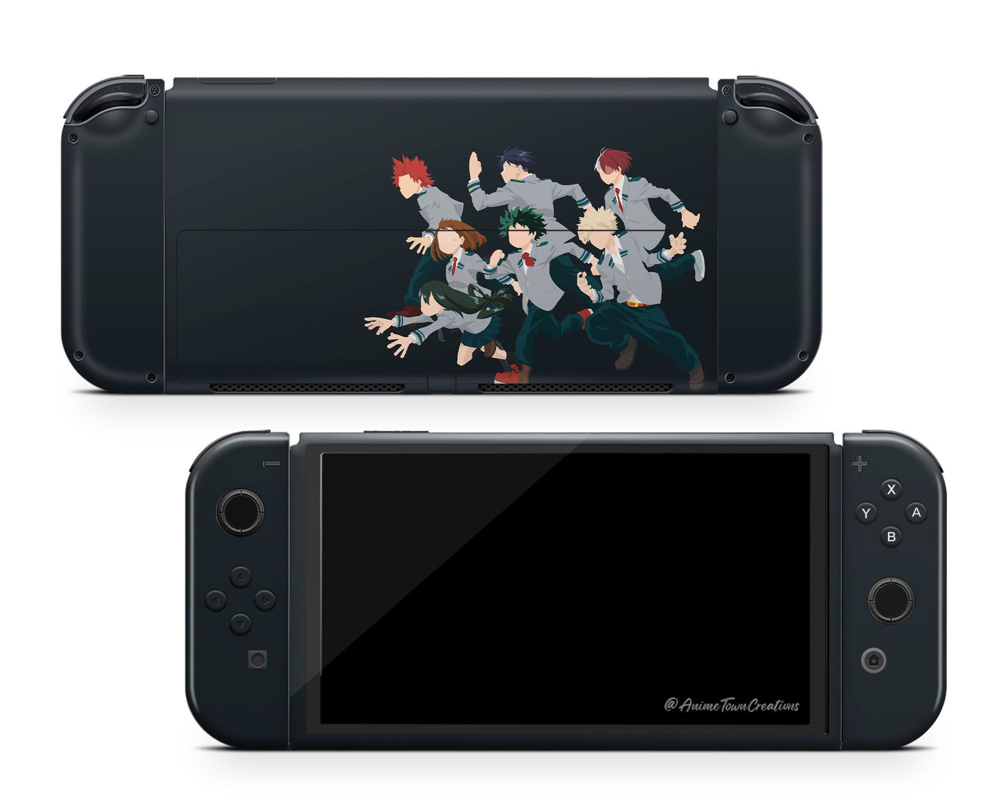 My Hero Academia Navy Minimalist Switch OLED Skin