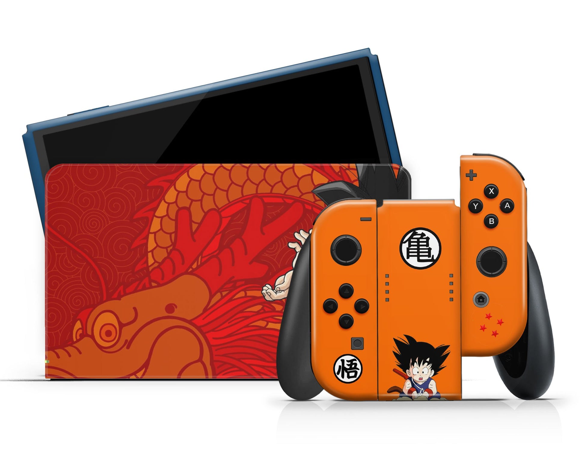 Anime Town Creations Nintendo Switch OLED Dragon Ball Z Kid Goku Vinyl +Tempered Glass Skins -   Switch OLED Skin