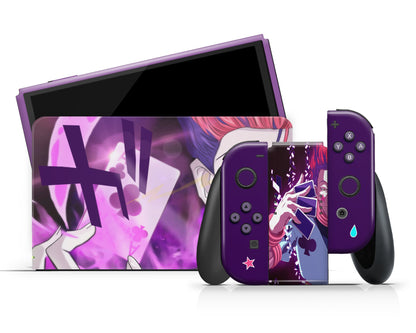 Anime Town Creations Nintendo Switch OLED My Hero Academia Hisoka Morow Purple Vinyl +Tempered Glass Skins - Anime My Hero Academia Switch OLED Skin