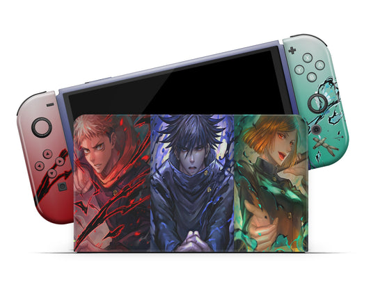 Anime Town Creations Nintendo Switch OLED Jujutsu Kaisen Team Vinyl only Skins - Anime Jujutsu Kaisen Switch OLED Skin