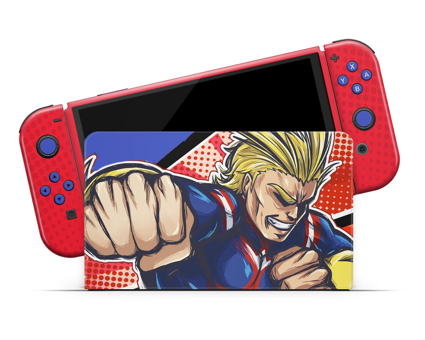 Anime Town Creations Nintendo Switch OLED My Hero Academia All Might Vinyl only Skins - Anime My Hero Academia Switch OLED Skin