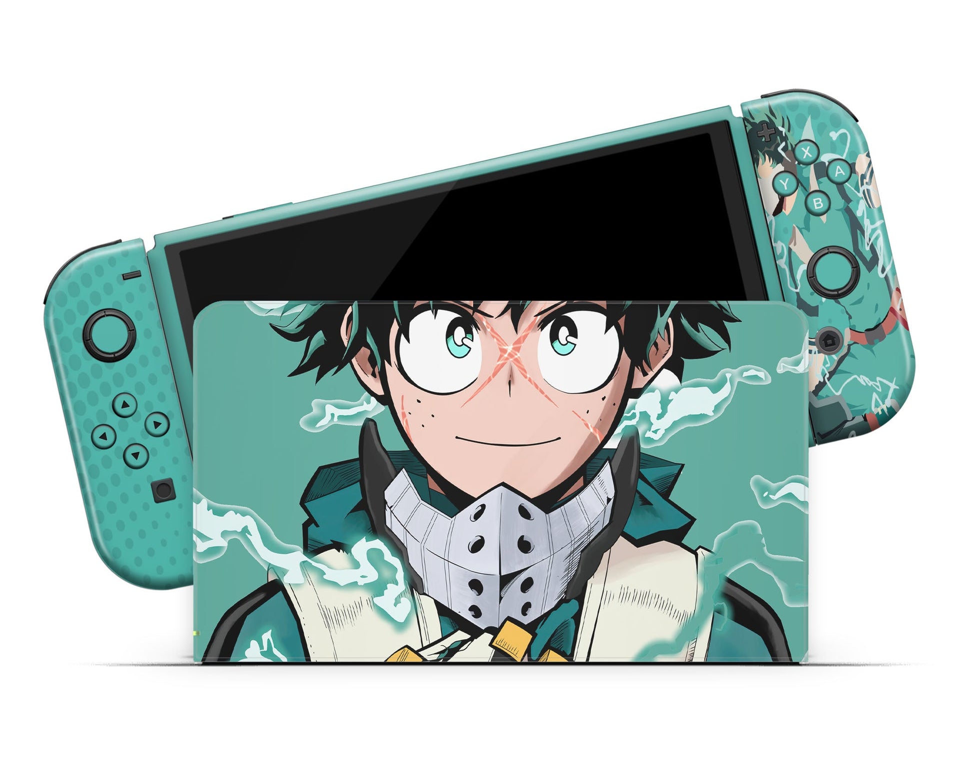 Anime Town Creations Nintendo Switch OLED My Hero Academia Izuku Midoriya Vinyl only Skins - Anime My Hero Academia Switch OLED Skin