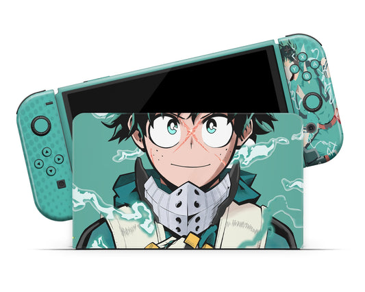 Anime Town Creations Nintendo Switch OLED My Hero Academia Izuku Midoriya Vinyl only Skins - Anime My Hero Academia Switch OLED Skin