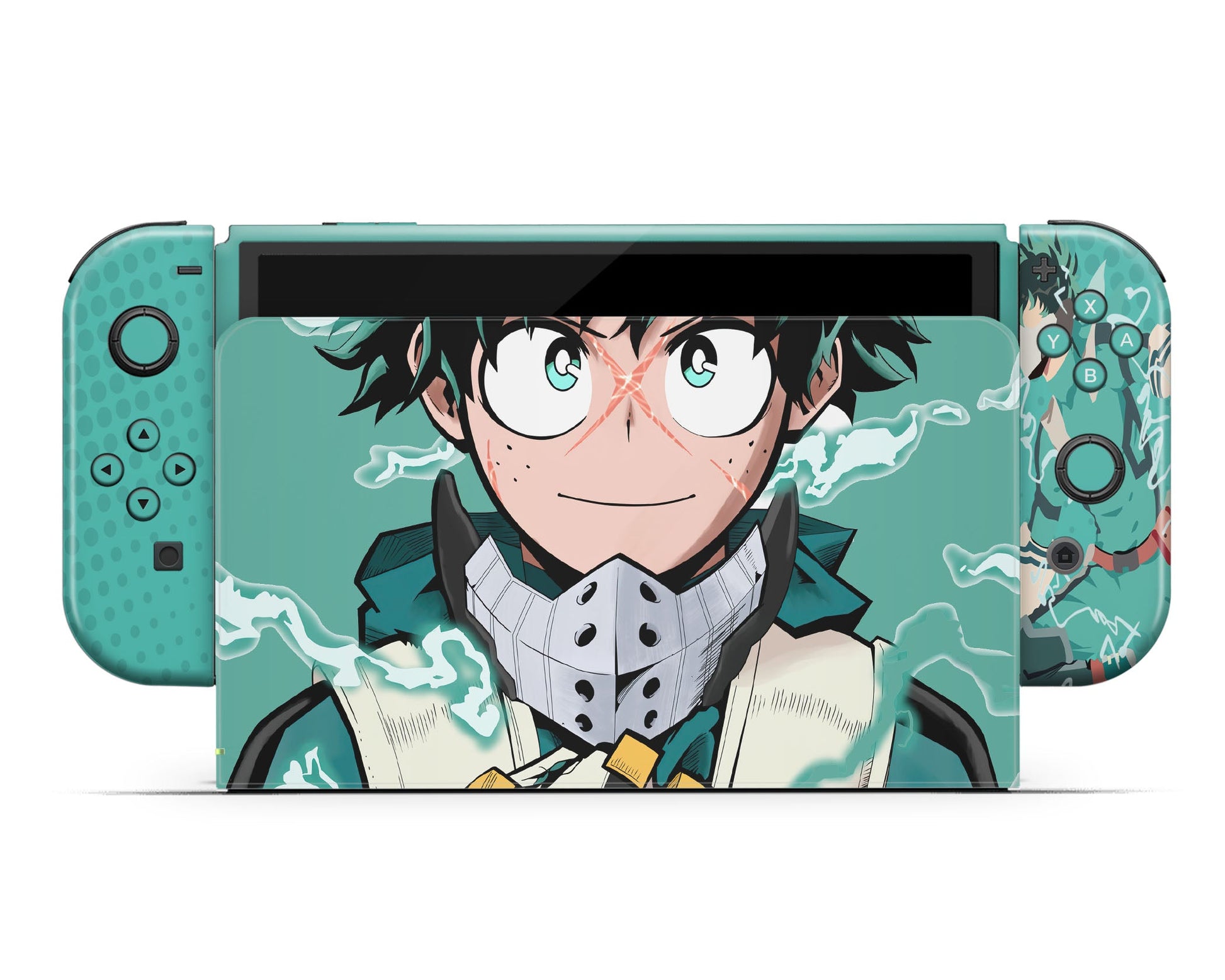 Anime Town Creations Nintendo Switch OLED My Hero Academia Izuku Midoriya Vinyl only Skins - Anime My Hero Academia Switch OLED Skin