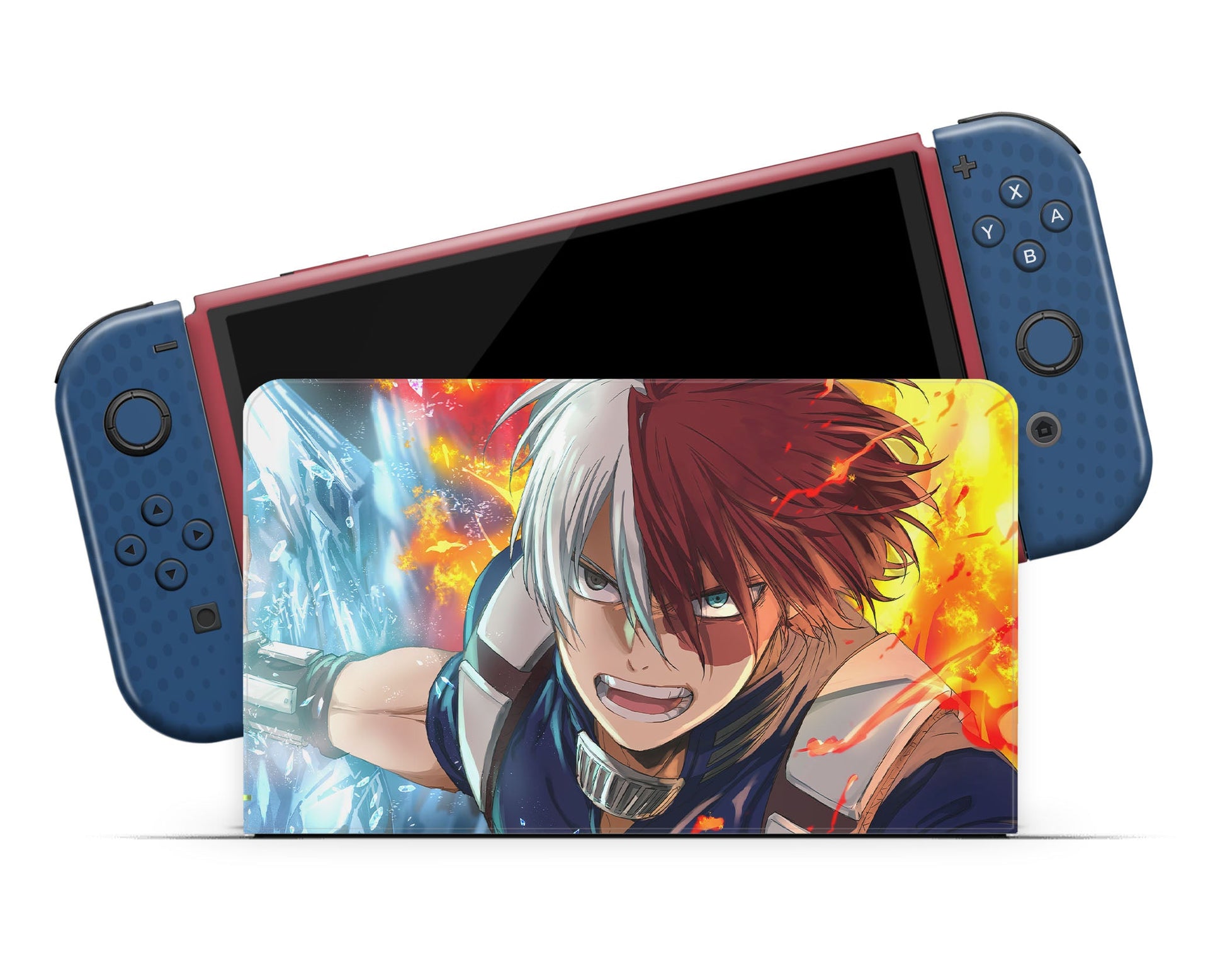 Anime Town Creations Nintendo Switch OLED My Hero Academia Shoto Toradki Vinyl only Skins - Anime My Hero Academia Switch OLED Skin
