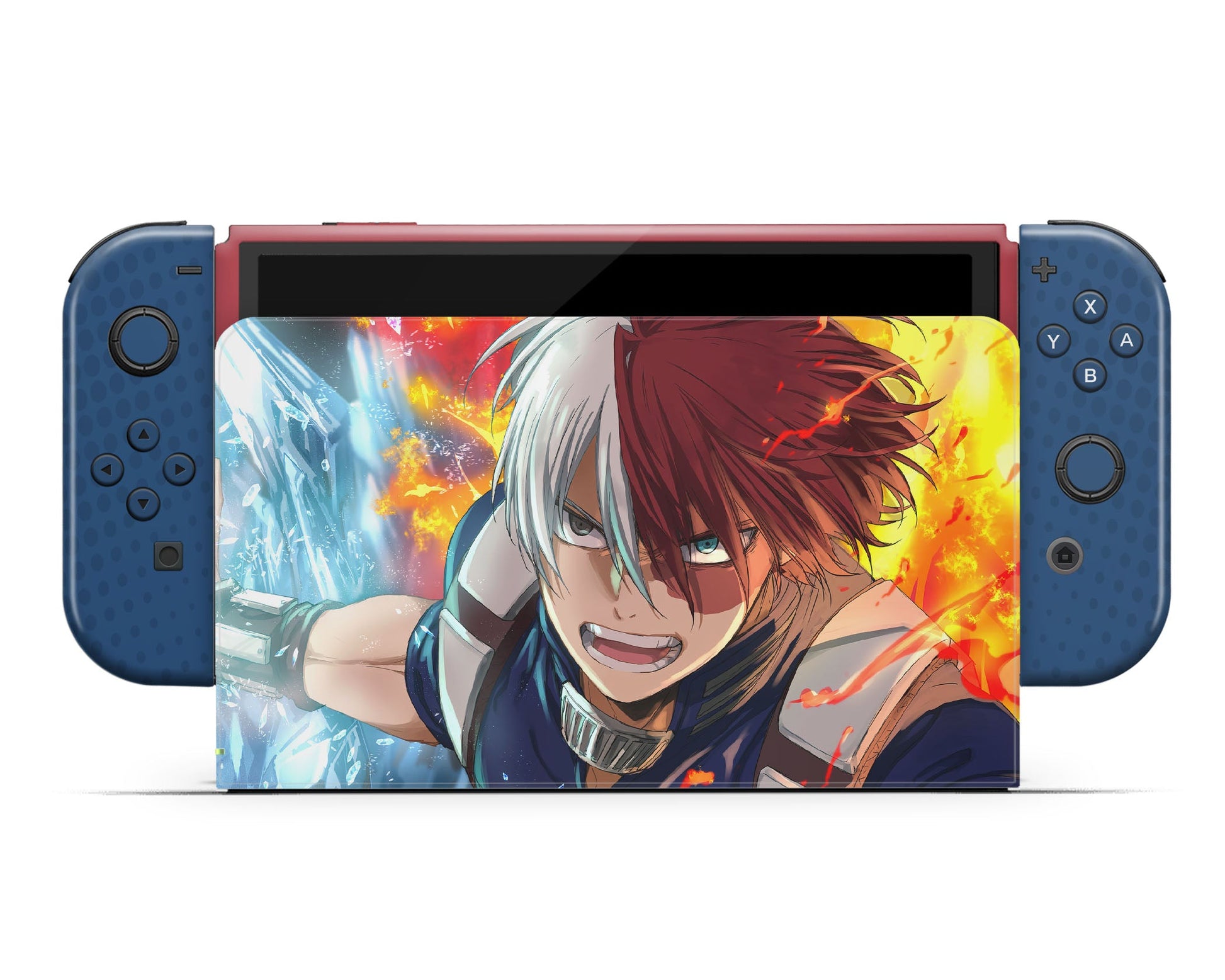 Anime Town Creations Nintendo Switch OLED My Hero Academia Shoto Toradki Vinyl only Skins - Anime My Hero Academia Switch OLED Skin