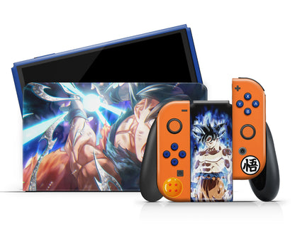 Anime Town Creations Nintendo Switch OLED Goku Kamehameha Vinyl +Tempered Glass Skins - Anime Dragon Ball Switch OLED Skin