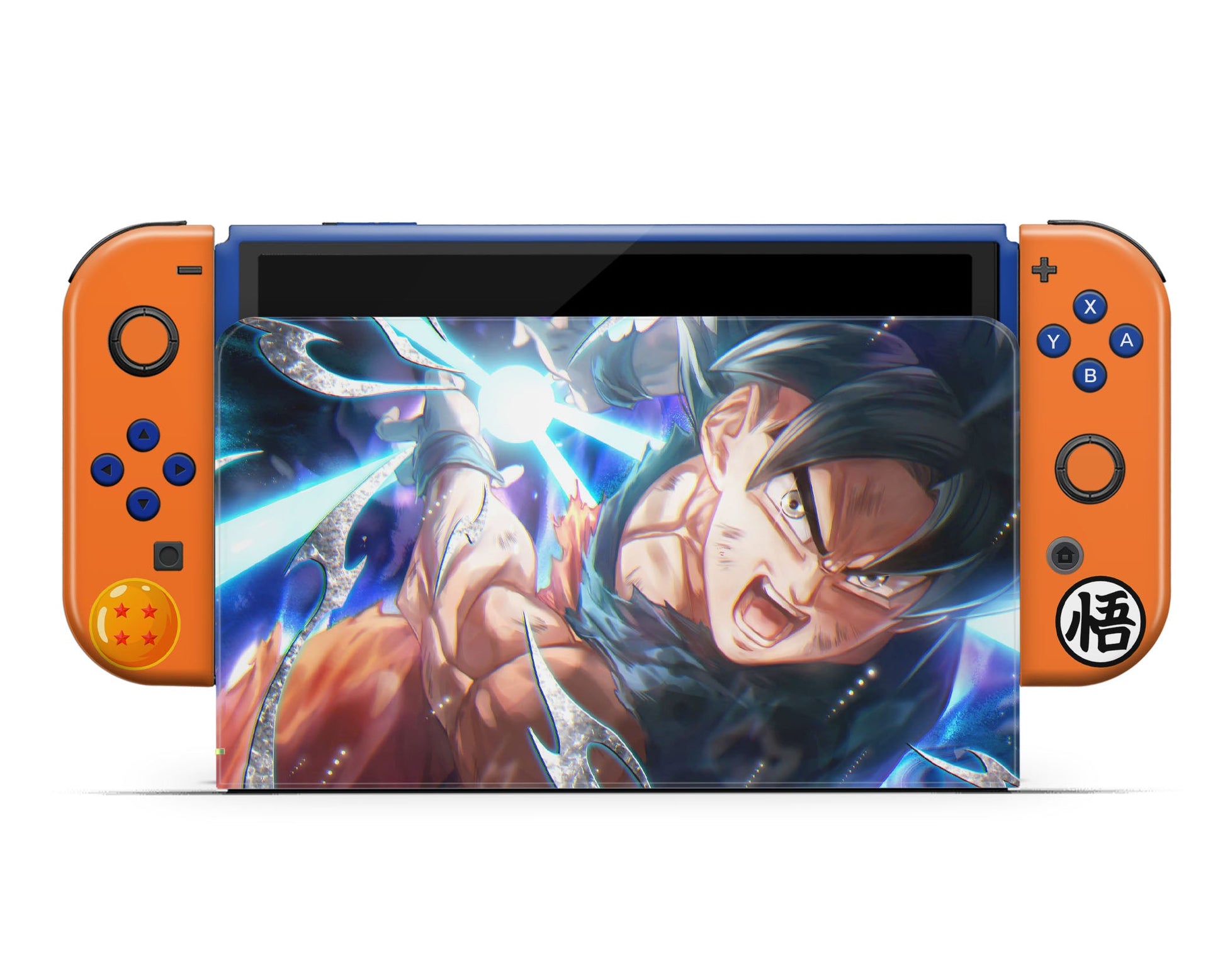 Anime Town Creations Nintendo Switch OLED Goku Kamehameha Vinyl only Skins - Anime Dragon Ball Switch OLED Skin