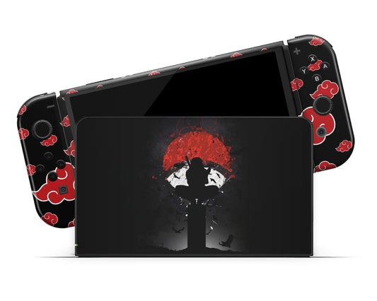 Anime Town Creations Nintendo Switch OLED Uchiha Itachi Akatsuki Vinyl only Skins - Anime Naruto Switch OLED Skin