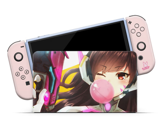 Anime Town Creations Nintendo Switch OLED Overwatch D.VA Vinyl only Skins - Anime Overwatch Switch OLED Skin