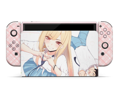 Anime Town Creations Nintendo Switch OLED My Dress up Darling Marin Vinyl only Skins - Anime My Dress Up Darling Switch OLED Skin