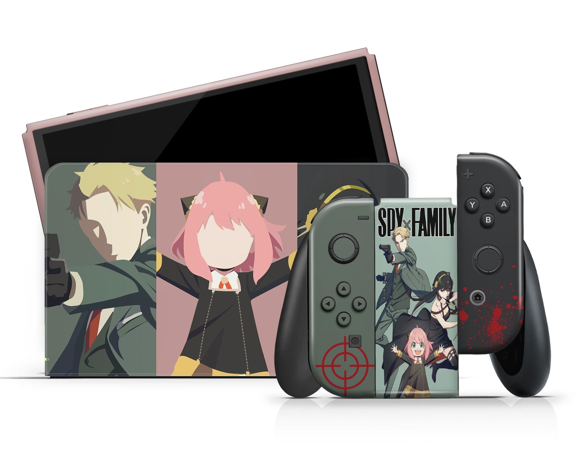Anime Town Creations Nintendo Switch OLED Spy x Family Forger Fam Vinyl +Tempered Glass Skins - Anime Spy x Family Switch OLED Skin