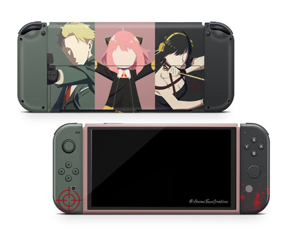 Anime Town Creations Nintendo Switch OLED Spy x Family Forger Fam Vinyl +Tempered Glass Skins - Anime Spy x Family Switch OLED Skin