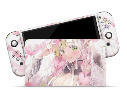 Anime Town Creations Nintendo Switch OLED Demon Slayer Mitsuri Kanroji Love Hashira Vinyl only Skins - Anime Demon Slayer Switch OLED Skin