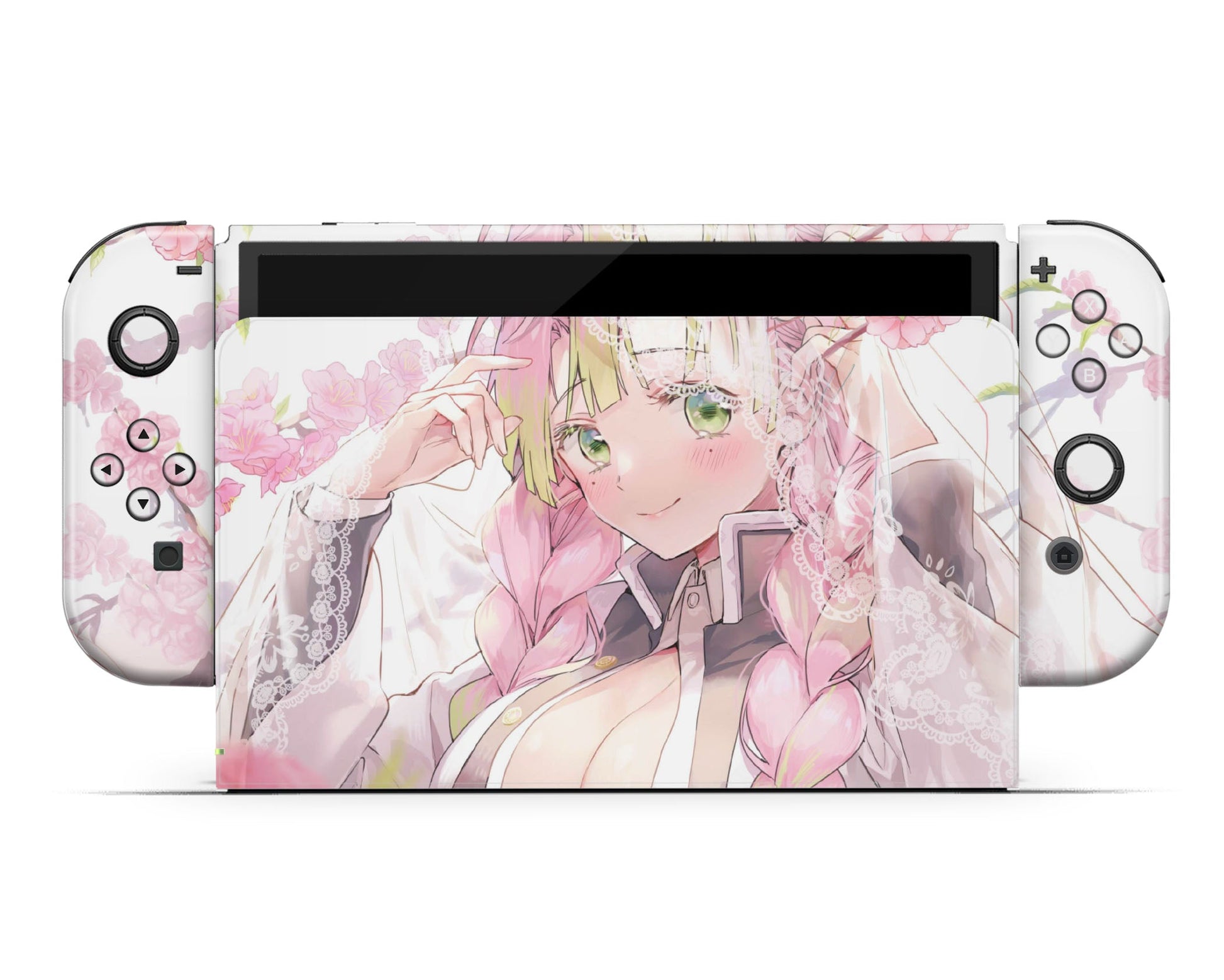 Anime Town Creations Nintendo Switch OLED Demon Slayer Mitsuri Kanroji Love Hashira Vinyl only Skins - Anime Demon Slayer Switch OLED Skin