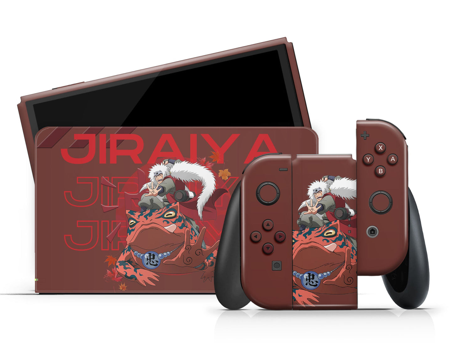 Anime Town Creations Nintendo Switch OLED Naruto Jiraiya Vinyl +Tempered Glass Skins - Anime Naruto Switch OLED Skin