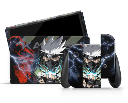 Anime Town Creations Nintendo Switch OLED Kakashi Hatake Vinyl +Tempered Glass Skins - Anime Naruto Switch OLED Skin