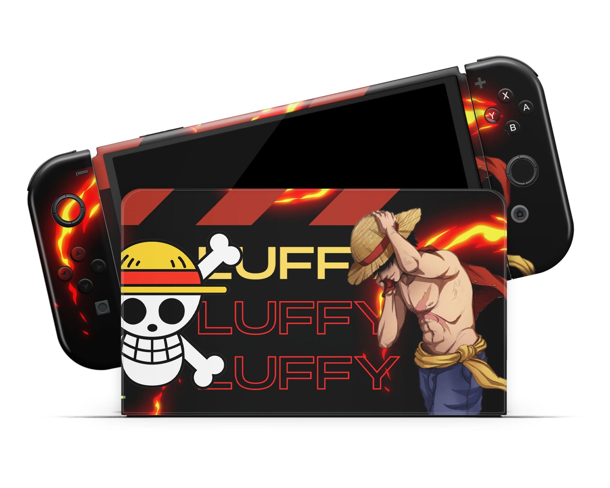 Anime Town Creations Nintendo Switch OLED One Piece Luffy Logo Vinyl only Skins - Anime One Piece Switch OLED Skin