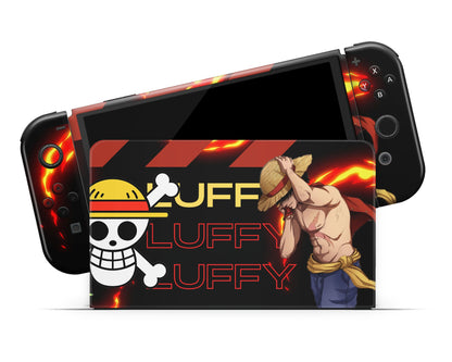 Anime Town Creations Nintendo Switch OLED One Piece Luffy Logo Vinyl only Skins - Anime One Piece Switch OLED Skin