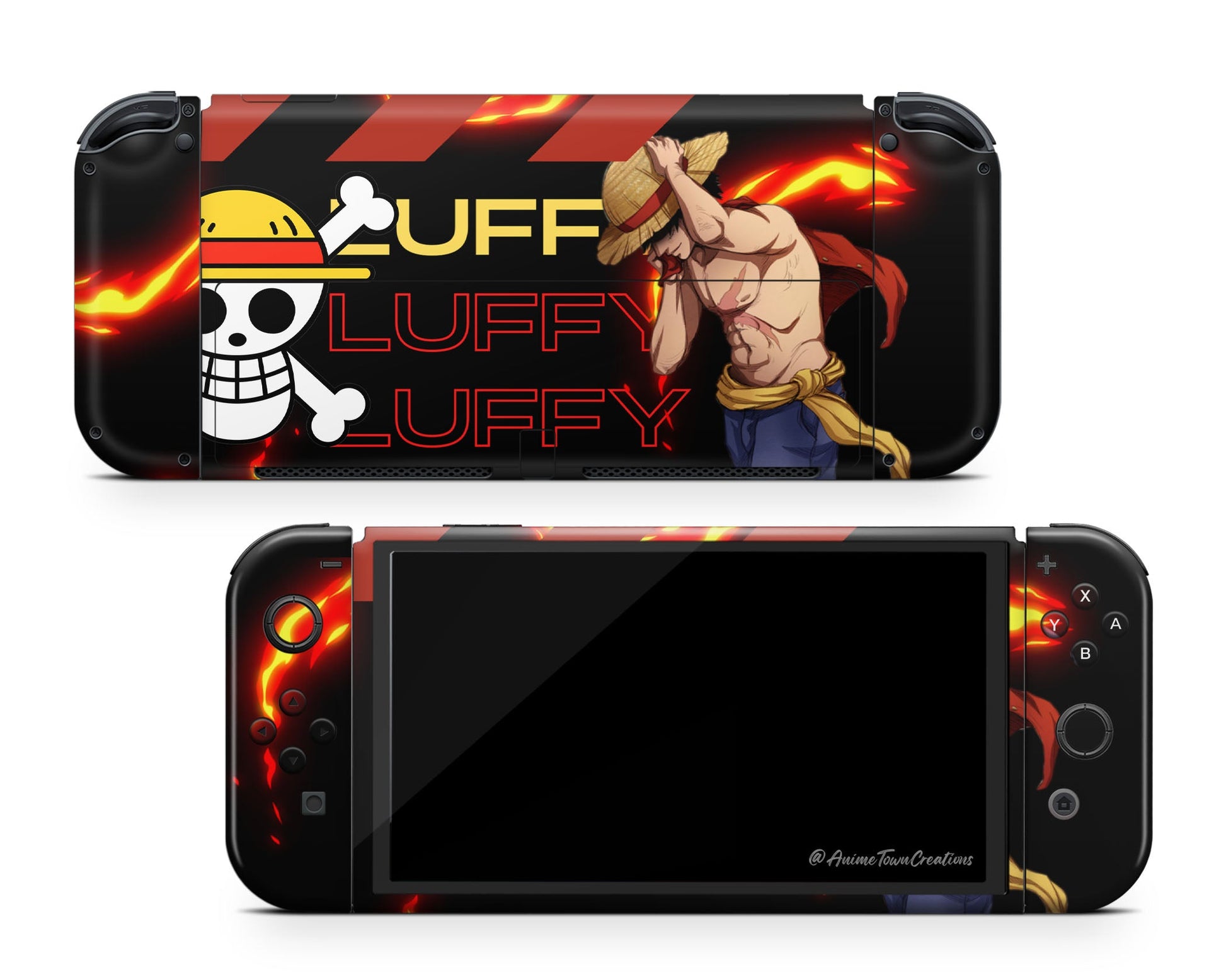 Anime Town Creations Nintendo Switch OLED One Piece Luffy Logo Vinyl only Skins - Anime One Piece Switch OLED Skin