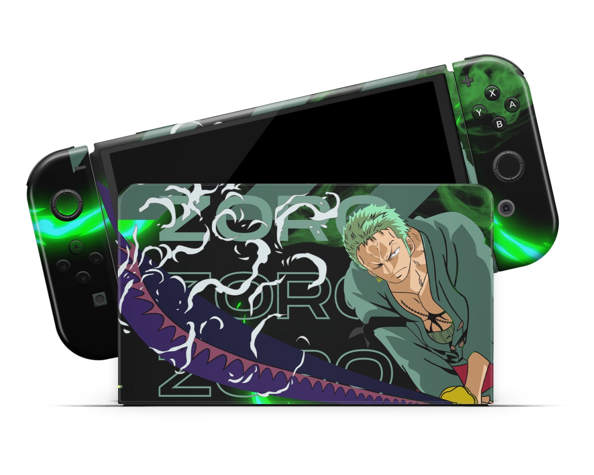 Anime Town Creations Nintendo Switch OLED One Piece Zoro Vinyl only Skins - Anime One Piece Switch OLED Skin