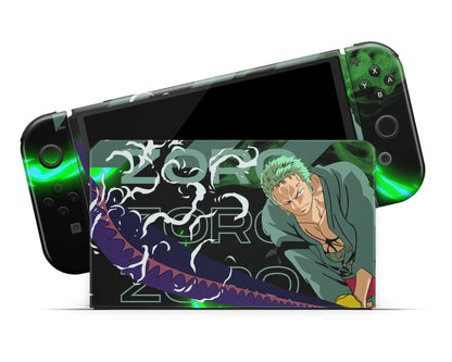 Anime Town Creations Nintendo Switch OLED One Piece Zoro Vinyl only Skins - Anime One Piece Switch OLED Skin