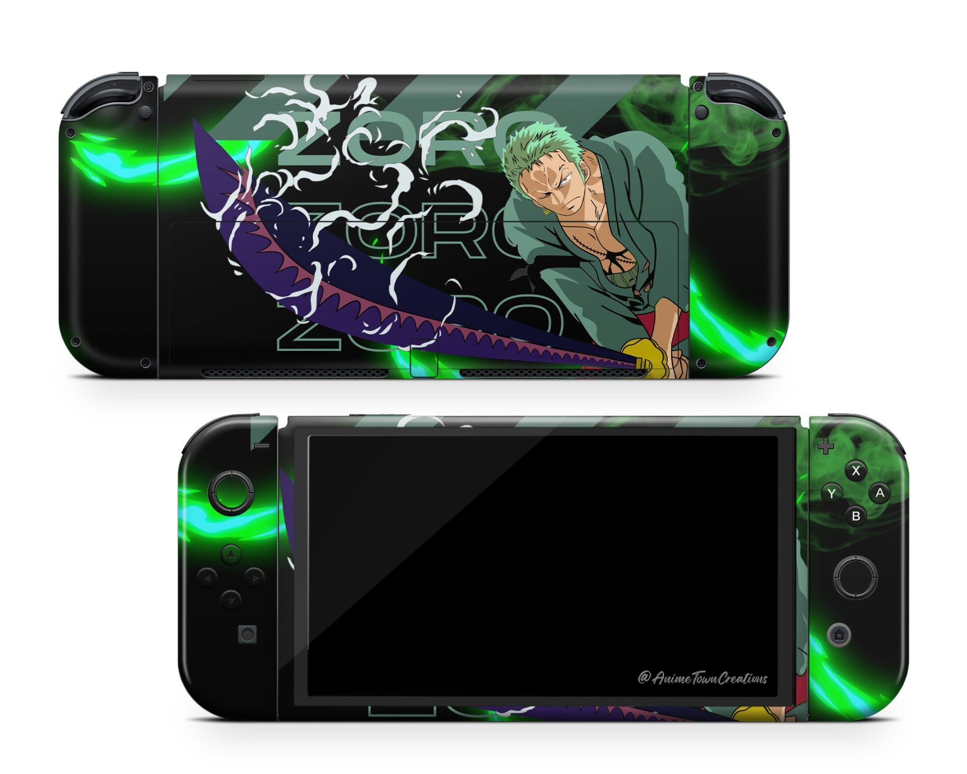 Anime Town Creations Nintendo Switch OLED One Piece Zoro Vinyl only Skins - Anime One Piece Switch OLED Skin