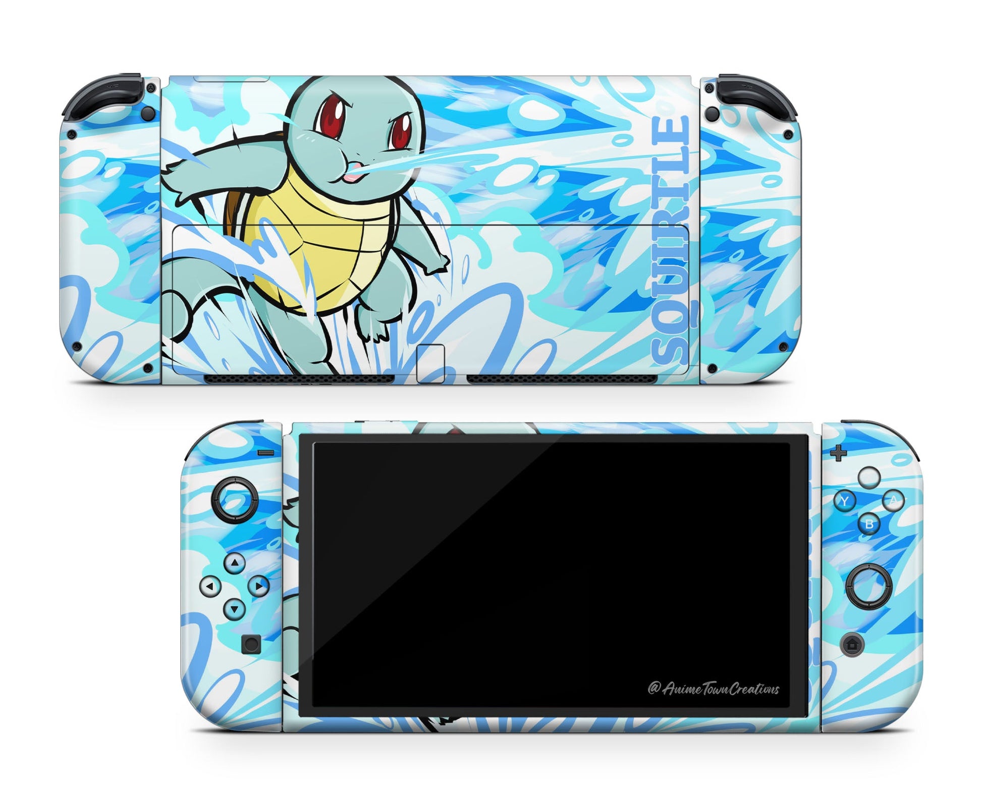 Anime Town Creations Nintendo Switch OLED Pokemon Squirtle Vinyl only Skins - Anime Pokemon Switch OLED Skin