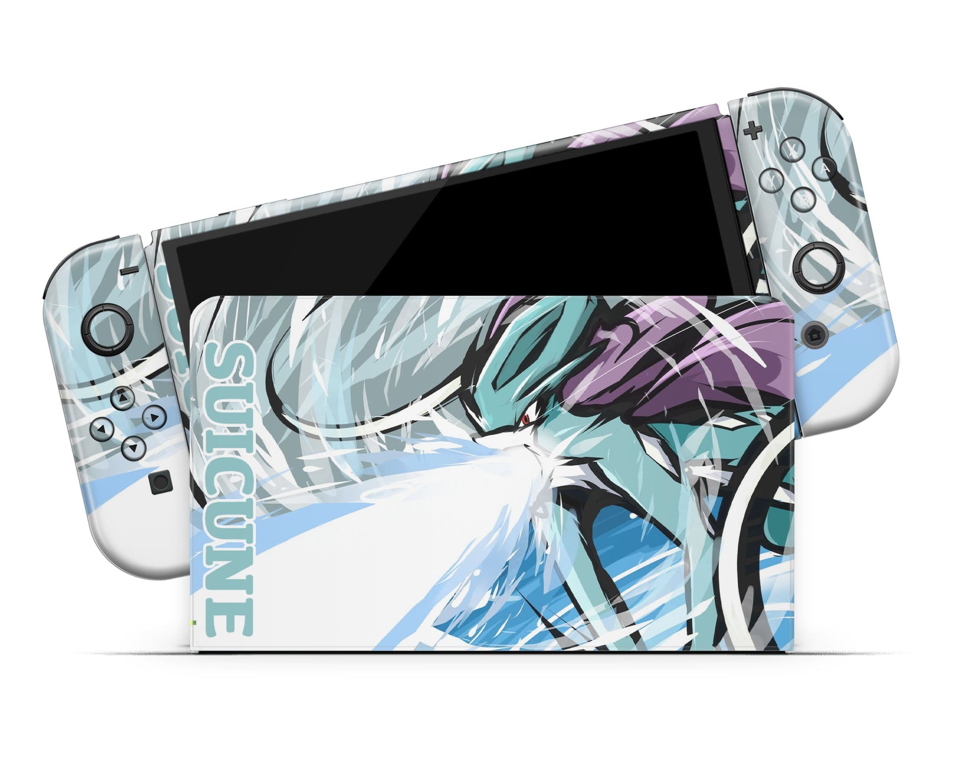 Anime Town Creations Nintendo Switch OLED Pokemon Suicune Vinyl only Skins - Anime Pokemon Switch OLED Skin