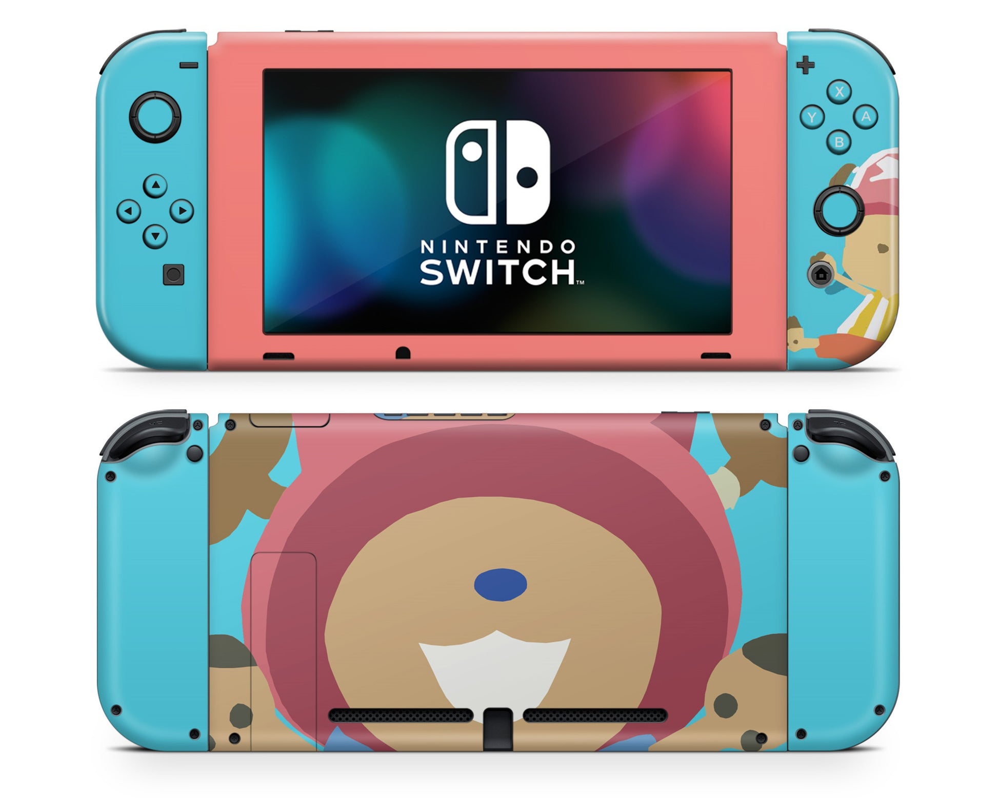 Nintendo Nintendo Switch Cute Chopper One Piece Blue Vinyl +Tempered Glass  Skin Sticker - Anime Vinyl