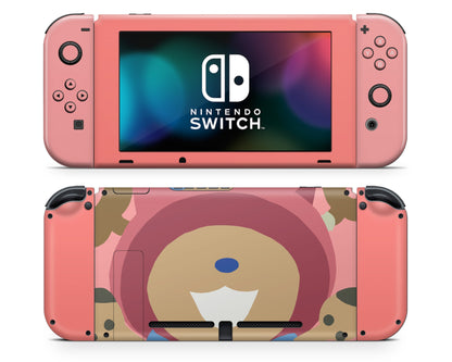 Nintendo Nintendo Switch Pink Chopper One Piece Vinyl +Tempered Glass  Skin Sticker - Anime Vinyl
