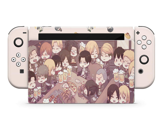 Nintendo Nintendo Switch Cute Attack On Titan Chibi Vinyl only Skins - Anime Attack on Titan Skin
