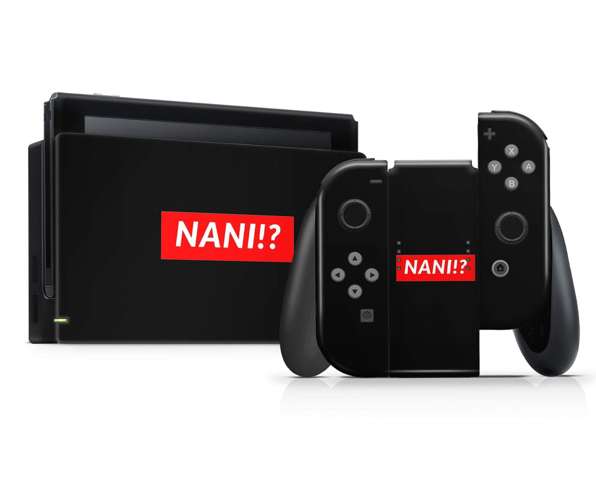 Anime Town Creations Nintendo Switch Nani? Vinyl +Tempered Glass Skins - Art Quotes Skin