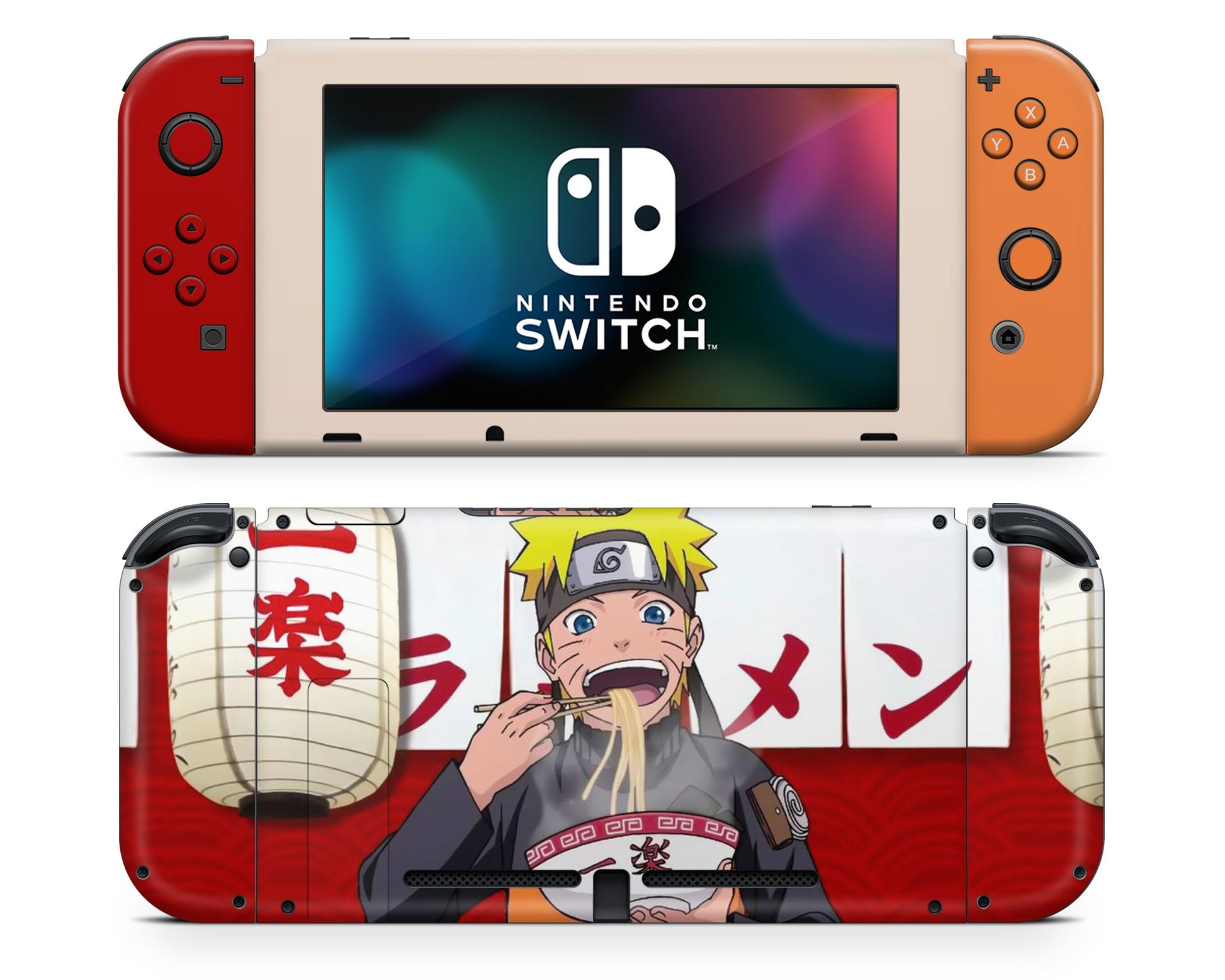 Anime Town Creations Nintendo Switch Naruto Ichiraku Ramen Vinyl +Tempered Glass Skins - Anime Naruto Skin