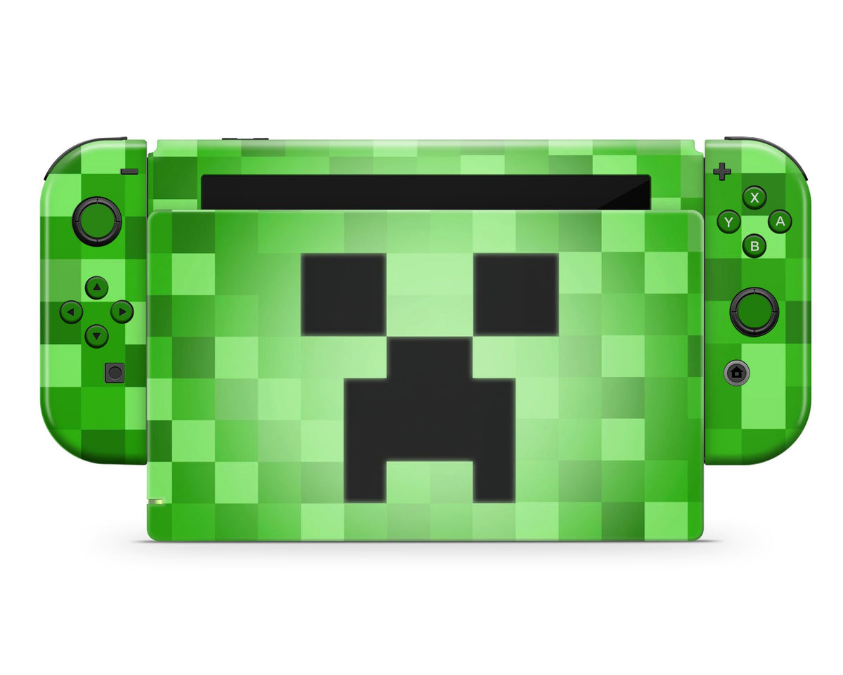 Nintendo Face Minecraft Creeper Face Nintendo Switch Skin – Anime Town Creations