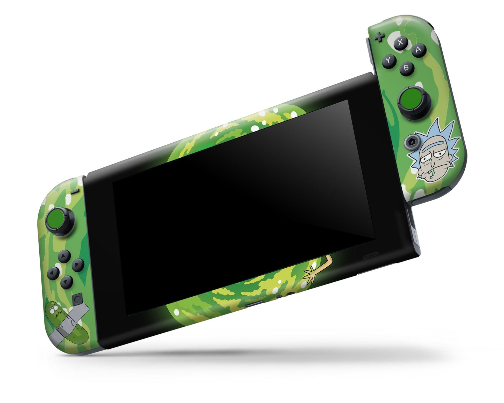 Anime Town Creations Nintendo Switch Rick and Morty Hallucination Vinyl +Tempered Glass Skins - Anime Rick and Morty Skin