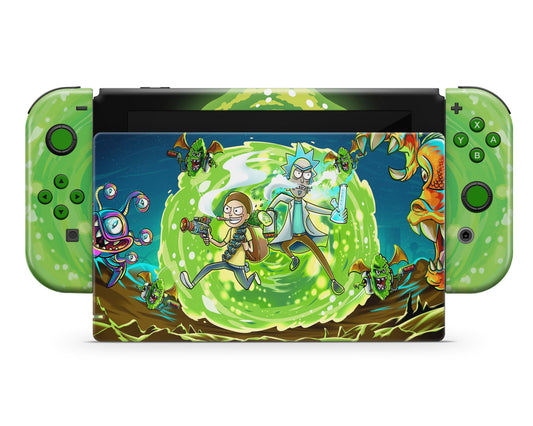 Anime Town Creations Nintendo Switch Rick and Morty Portal Time Vinyl only Skins - Anime Rick and Morty Skin