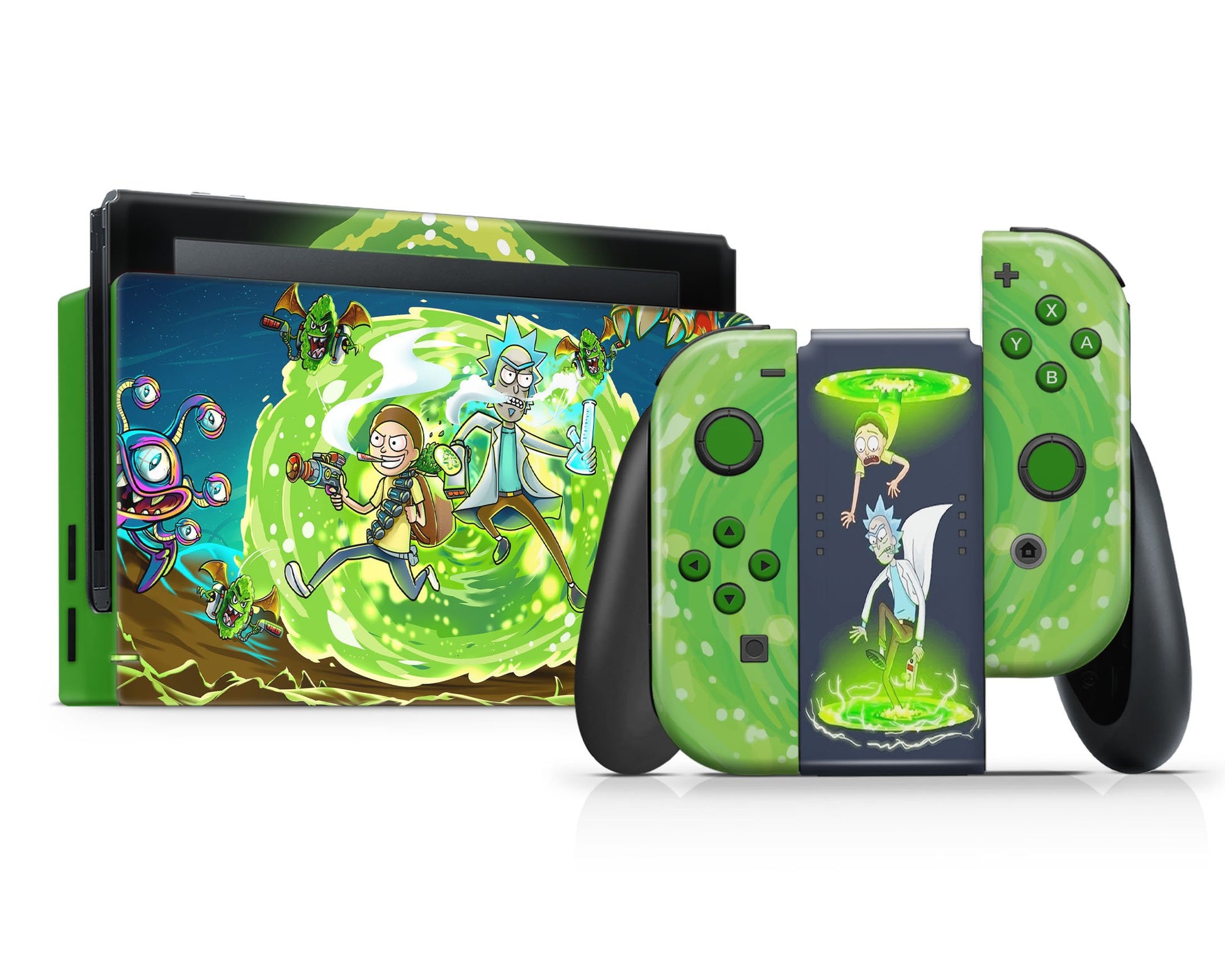 Anime Town Creations Nintendo Switch Rick and Morty Portal Time Vinyl only Skins - Anime Rick and Morty Skin