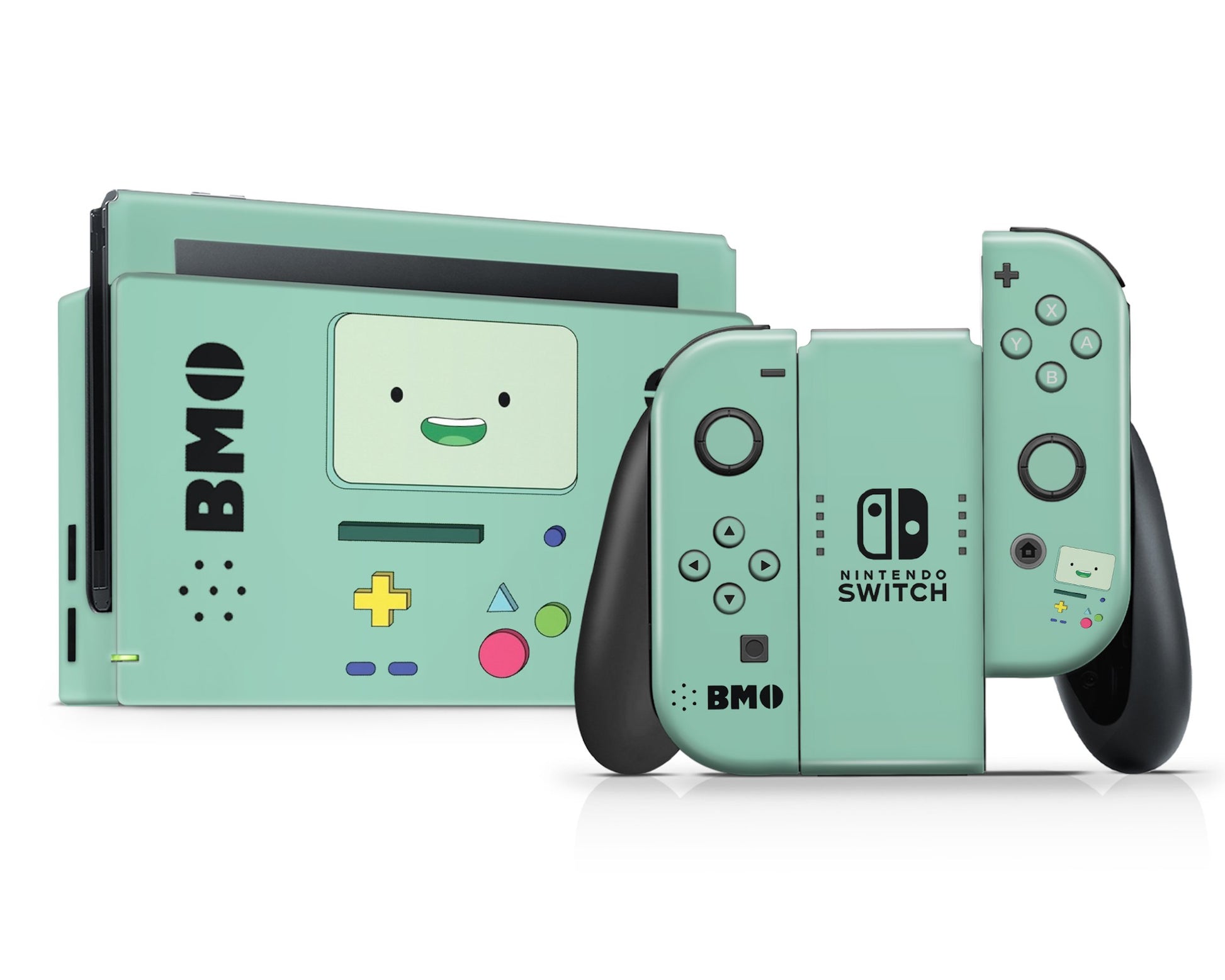 Anime Town Creations Nintendo Switch Adventure Time Beemo Vinyl +Tempered Glass Skins - Anime Adventure Time Skin